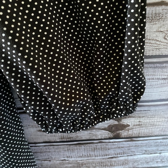 Adrianna Papell Women's Top Size 1X Black White Polka-Dot 3/4-Length Sleeves NWT - Picture 3 of 8